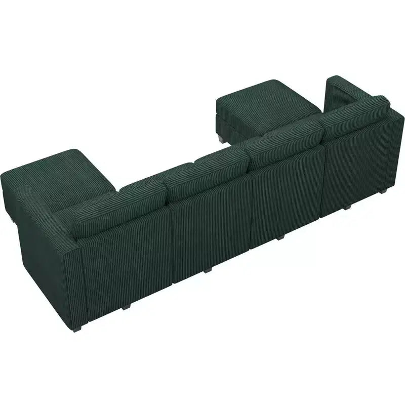 Belffin Modular U Shape Couch with Storage Ottoman Corduroy Sectional Couch with Chaise Convertible Modern Sectional Sofa Couch
