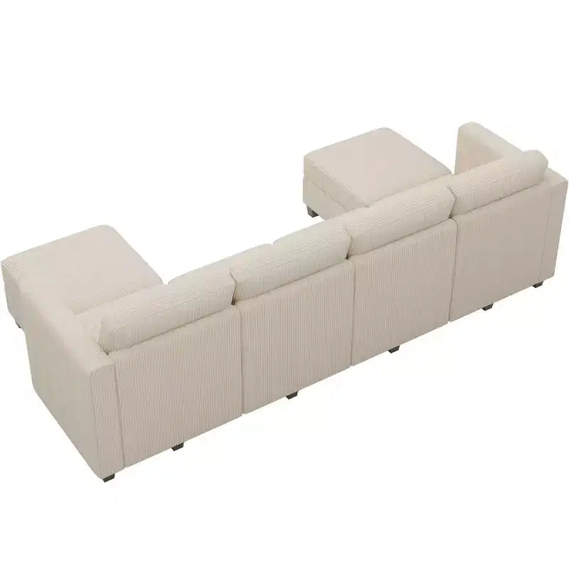 Belffin Modular U Shape Couch with Storage Ottoman Corduroy Sectional Couch with Chaise Convertible Modern Sectional Sofa Couch