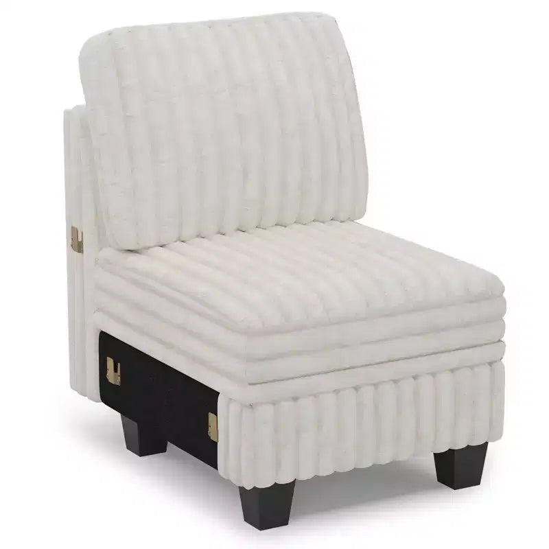 Belffin Plush Corduroy Single Module with Storage for Modular Sectional Sofa