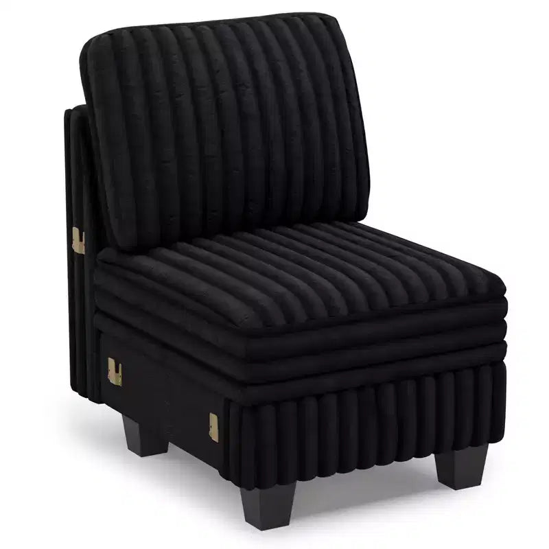 Belffin Plush Corduroy Single Module with Storage for Modular Sectional Sofa