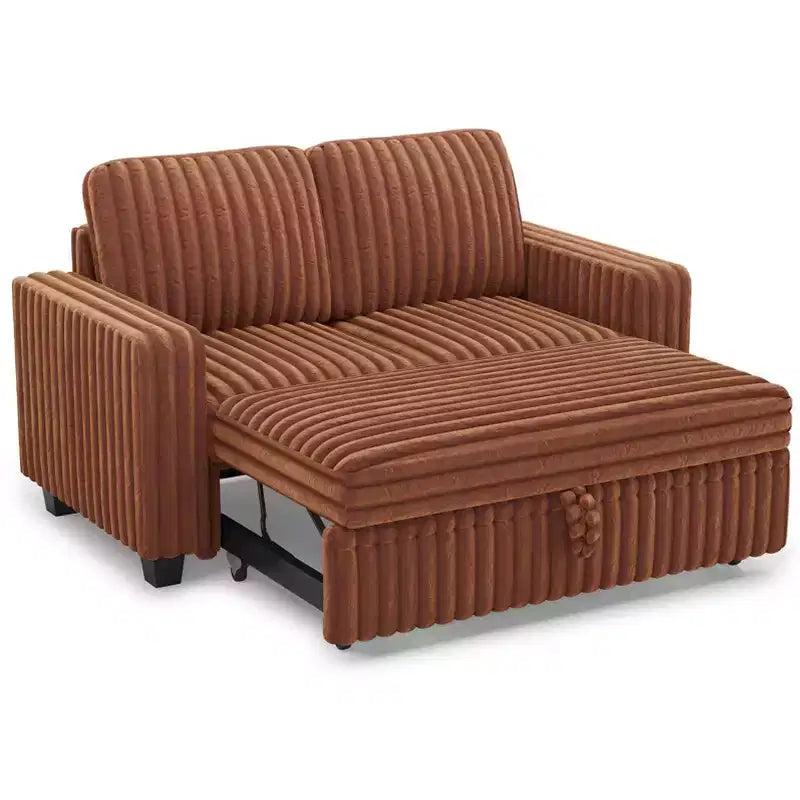 Belffin Corduroy Sectional Sleeper Sofa with Pull Out Bed Modular Sectional Loveseat Sofa Bed for Living Room