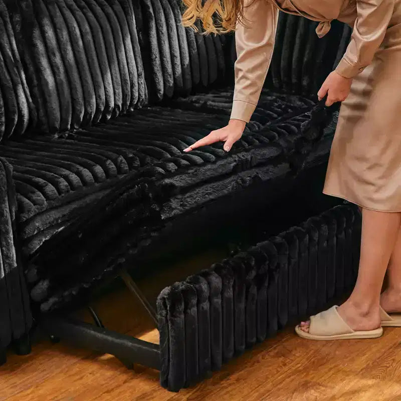 Belffin Corduroy Sectional Sleeper Sofa with Pull Out Bed Modular Sectional Loveseat Sofa Bed for Living Room