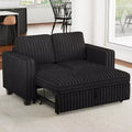 Belffin Corduroy Sectional Sleeper Sofa with Pull Out Bed Modular Sectional Loveseat Sofa Bed for Living Room