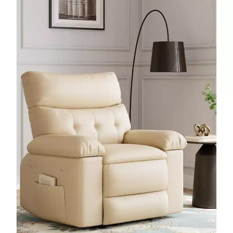 Recliner Chair with Heat & Massage  360 Swivel & Manual Rocking, Ergonomic Design with Remote & Cup Holders for Living Room