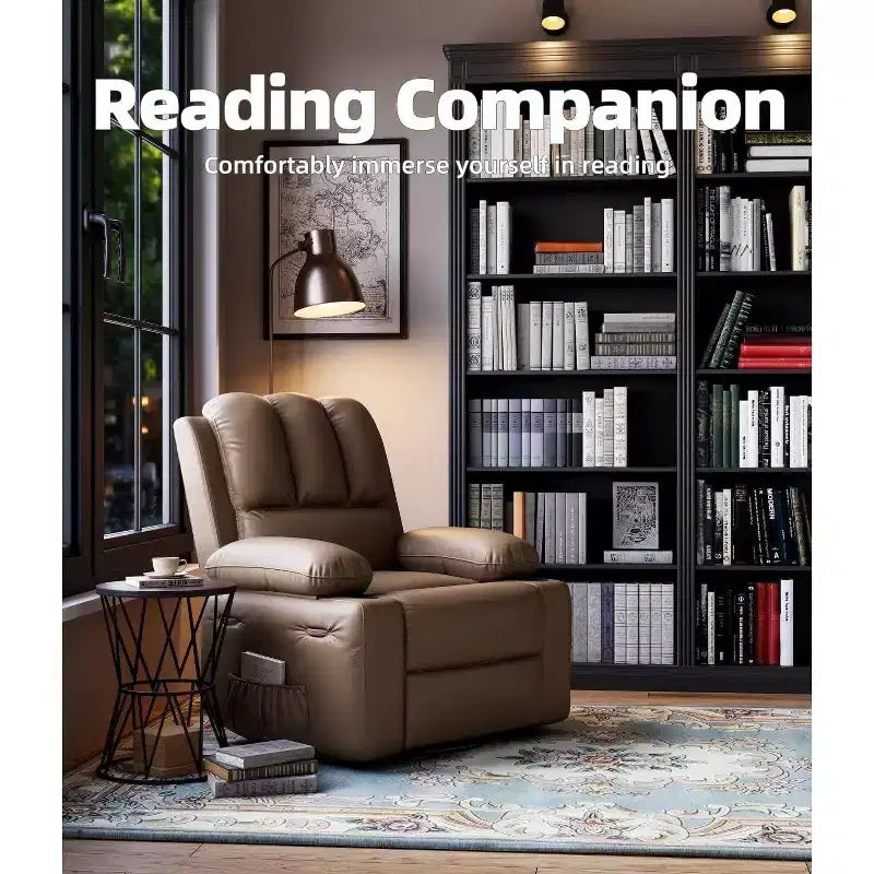 27 Oversized Recliner Chair with Heat & Massage  360 Swivel & Manual Rocking, Cup Holder for Living Room
