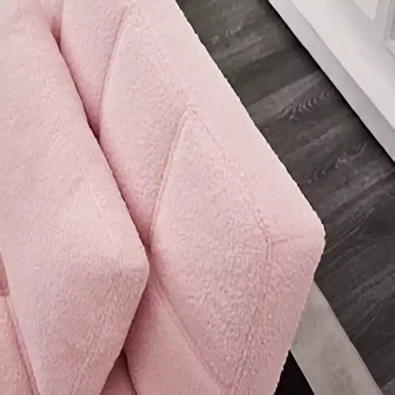 Convertible Futon Sofa Bed Modern Teddy Fabric Loveseat Sleeper Couch With Adjustable Backrest Metal Legs For Small Spaces Living Room