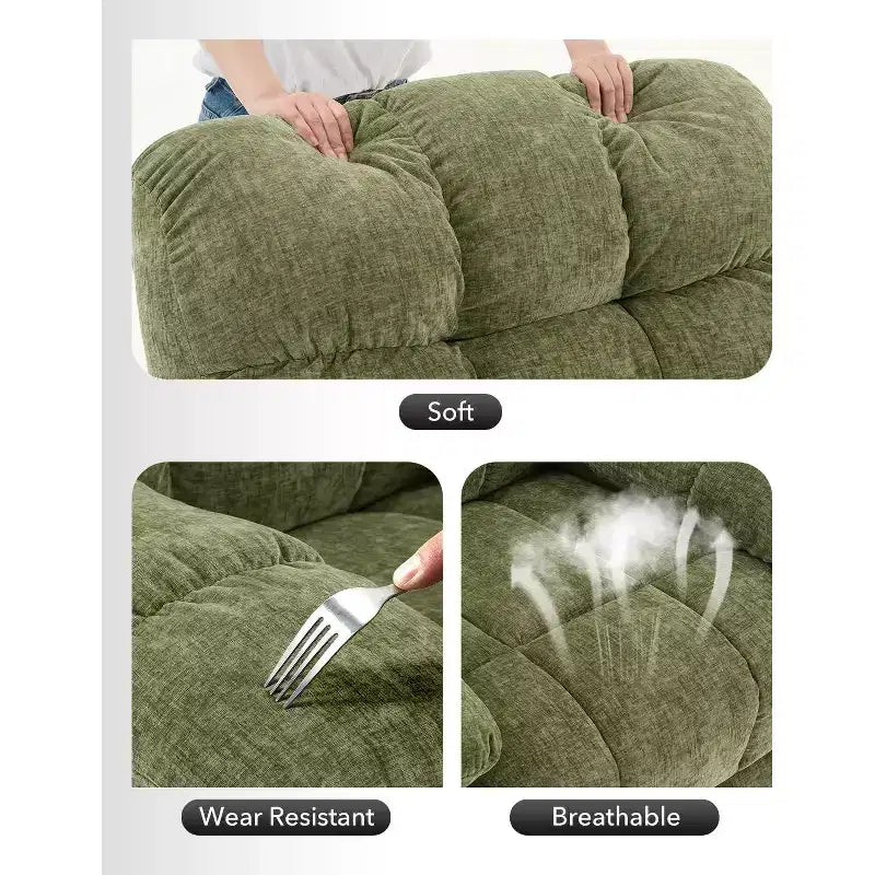 Recliner Chair, 360 Swivel Rocker Chair for Small Spaces,Upholstered Fabric Glider Nursery Chair With Side Pockets for Living Room,Q235 Steel Frame