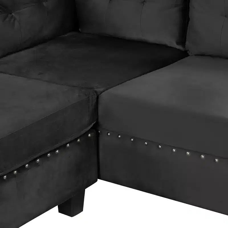 Whisen 105 L-Shaped Modern Sectional with Storage Ottoman & 2 Pillows