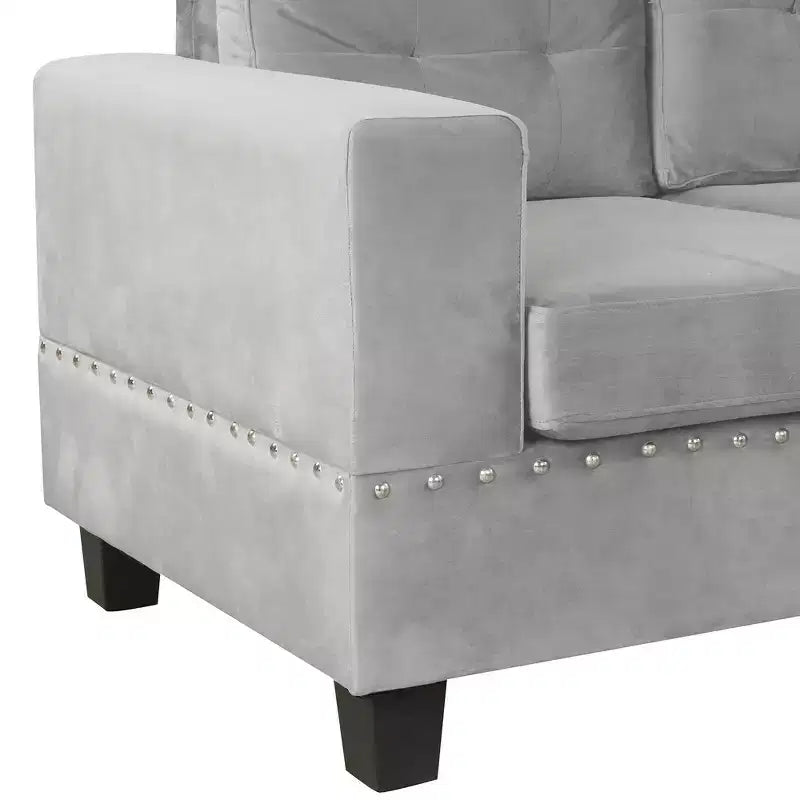 Whisen 105 L-Shaped Modern Sectional with Storage Ottoman & 2 Pillows