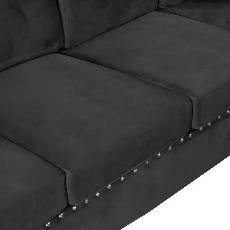 Whisen 105 L-Shaped Modern Sectional with Storage Ottoman & 2 Pillows