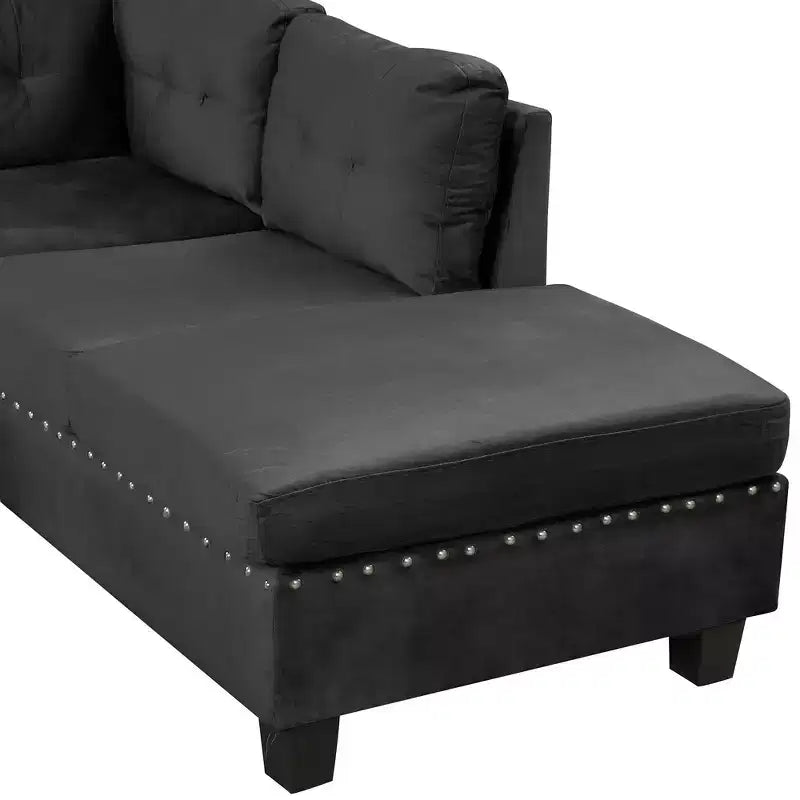 Whisen 105 L-Shaped Modern Sectional with Storage Ottoman & 2 Pillows