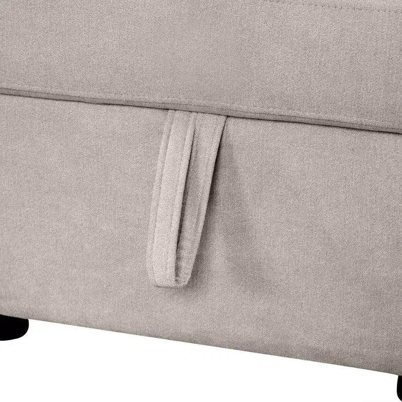109 U-Shaped Sectional Sleeper Sofa with USB Ports, Storage Chaise & 4 Pillows - Convertible Sofa Bed for Living Room