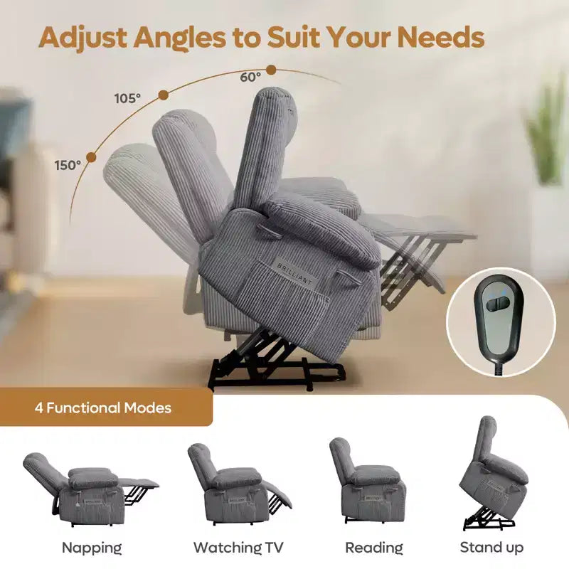 Bestier Massage Recliners for Elderly, Power Lift Recliner Chair with Heat and Vibration for Living Room