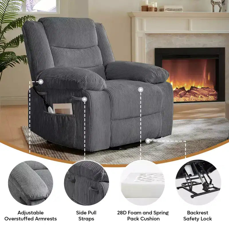 Bestier Massage Recliners for Elderly, Power Lift Recliner Chair with Heat and Vibration for Living Room