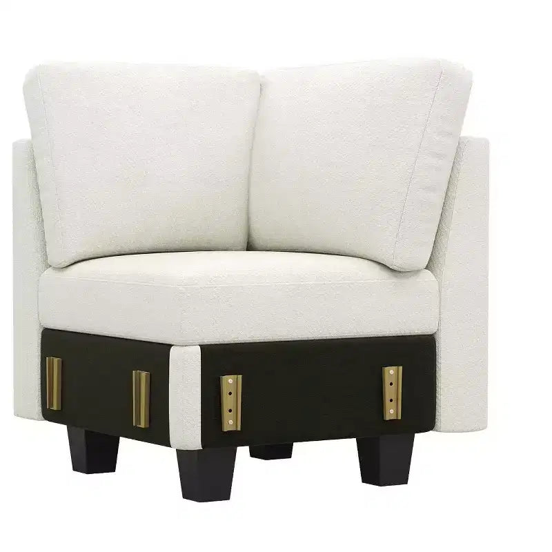 Siège d'angle en chenille Belffin pour canapé modulable. Module de canapé sectionnel.