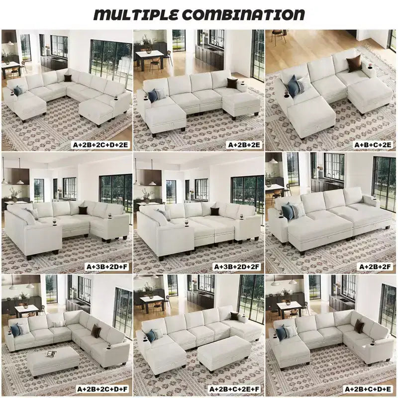 Belffin 22.8 Single Seat Module - Compact Chenille Sofa with Hidden Storage & Tool-Free Assembly