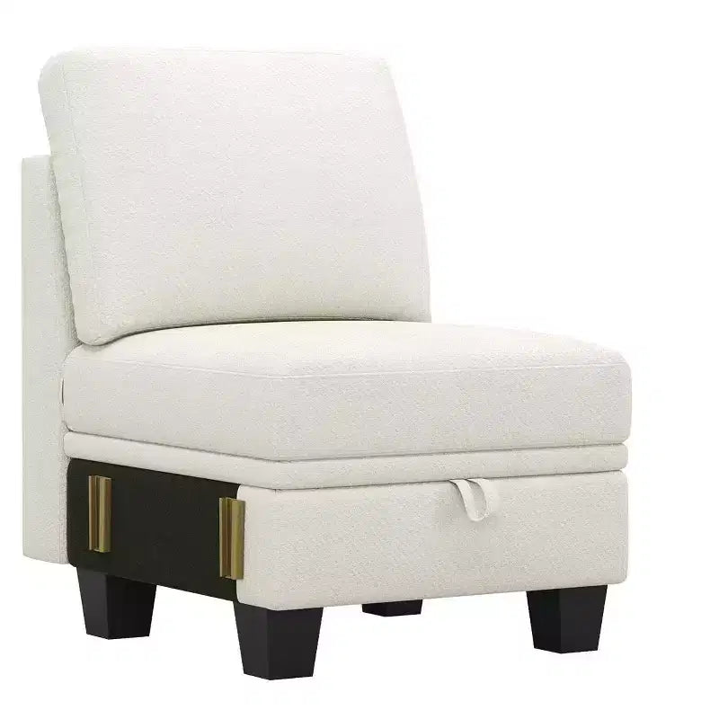 Belffin Module Fauteuil 22,8 po - Canapé Compact en Chenille avec Rangement Dissimulé et Assemblage sans Outil