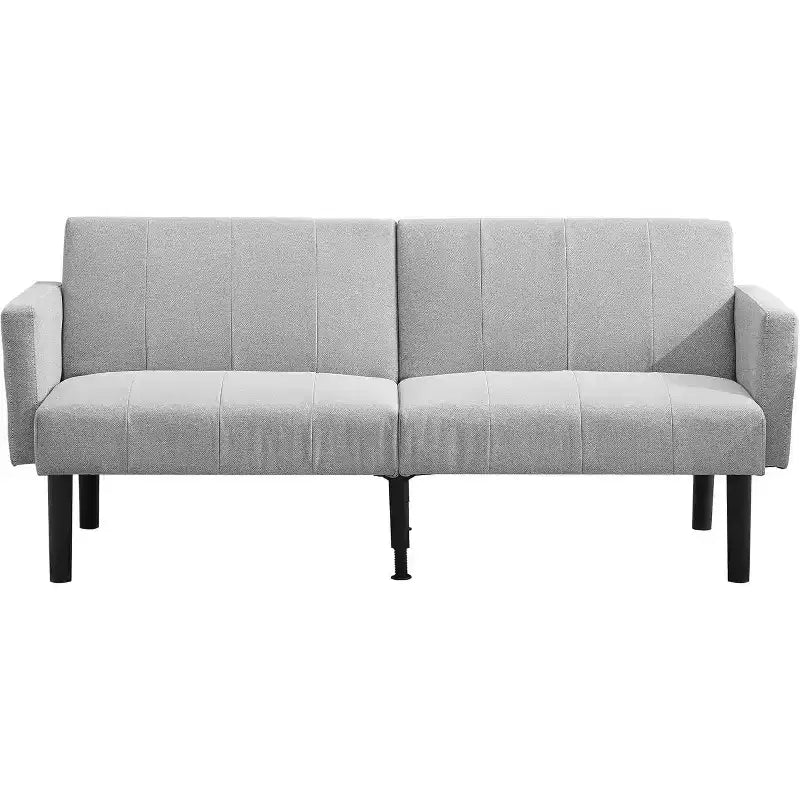 75.5 Adjustable Sofa Bed  3-Position Recliner with Off-Floor Design for Small Spaces (Gray/Green)