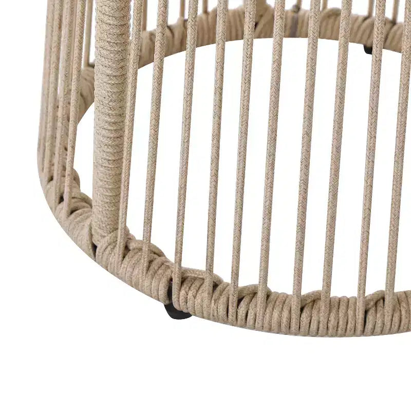 Juego de asientos de 3 piezas Bobby de Christopher Knight Home con cuerda trenzada para exteriores, vidrio templado y metal