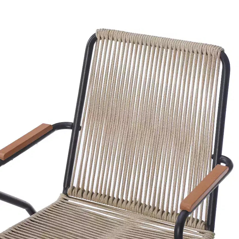 Juego de asientos de 3 piezas Bobby de Christopher Knight Home con cuerda trenzada para exteriores, vidrio templado y metal