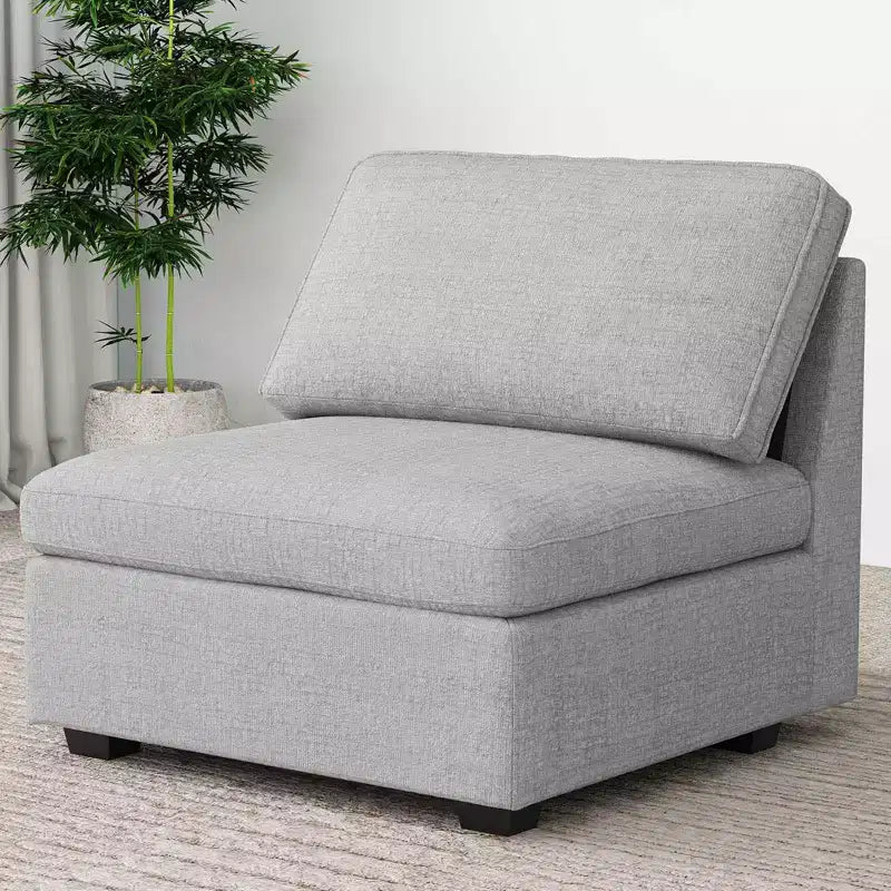 Belffin Chenille Middle Seat - Modular Storage Module with Skin-Friendly Fabric & Natural Hues