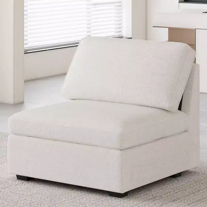 Belffin Chenille Middle Seat - Modular Storage Module with Skin-Friendly Fabric & Natural Hues