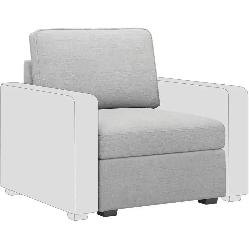 Belffin Chenille Siège Central - Module de Rangement Modulaire avec Tissu Doux pour la Peau et Teintes Naturelles