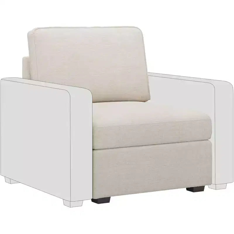 Belffin Chenille Siège Central - Module de Rangement Modulaire avec Tissu Doux pour la Peau et Teintes Naturelles