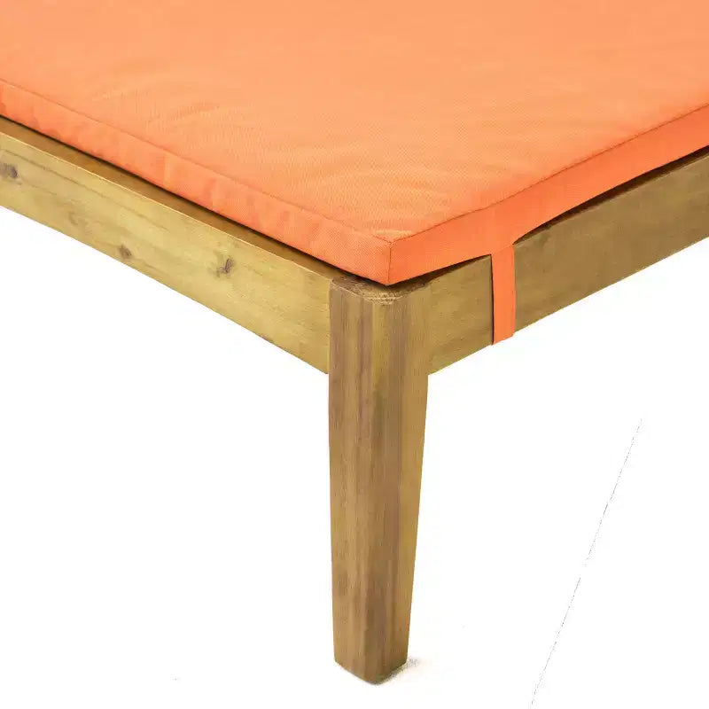 Christopher Knight Home Perla Juego de conversación de 3 piezas de madera de acacia para exteriores con tumbona ajustable y cojín