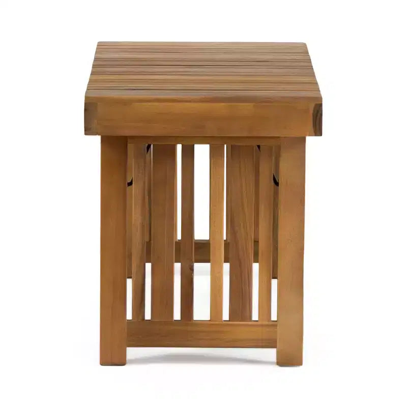 Christopher Knight Home Perla Juego de conversación de 3 piezas de madera de acacia para exteriores con tumbona ajustable y cojín