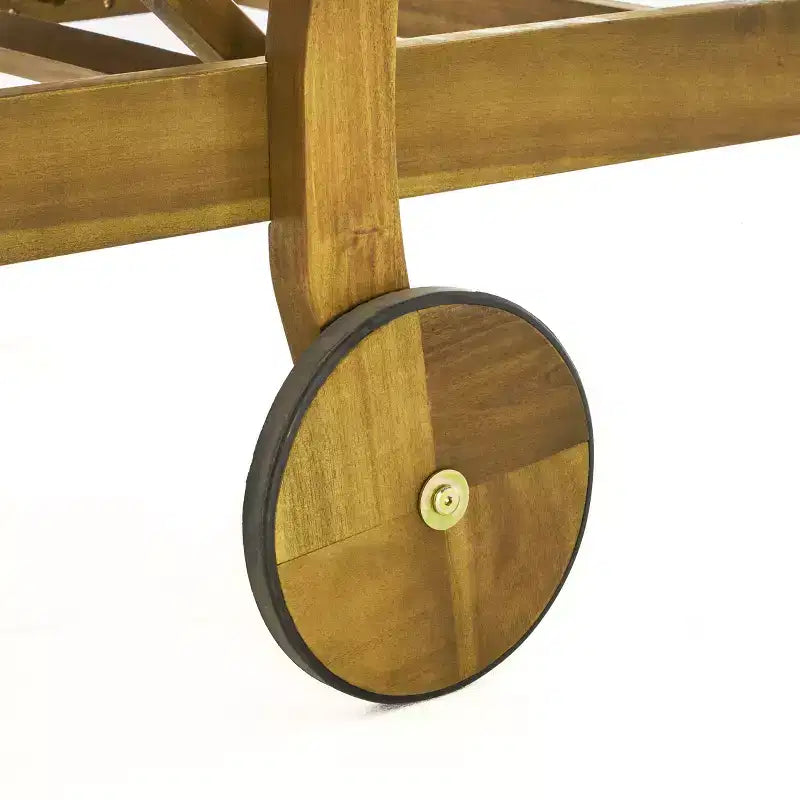 Christopher Knight Home Perla Juego de conversación de 3 piezas de madera de acacia para exteriores con tumbona ajustable y cojín