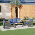 EROMMY 5 Pieces Patio Set Outdoor Furniture Sets Modern Chair Conversation Sets With Coffee Table