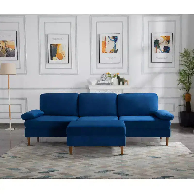 MAYEERTY 102 Convertible Sectional Sofa Solid Wood & Iron Frame, Removable Washable Covers, Anti-Slip Feet, 3 Colors