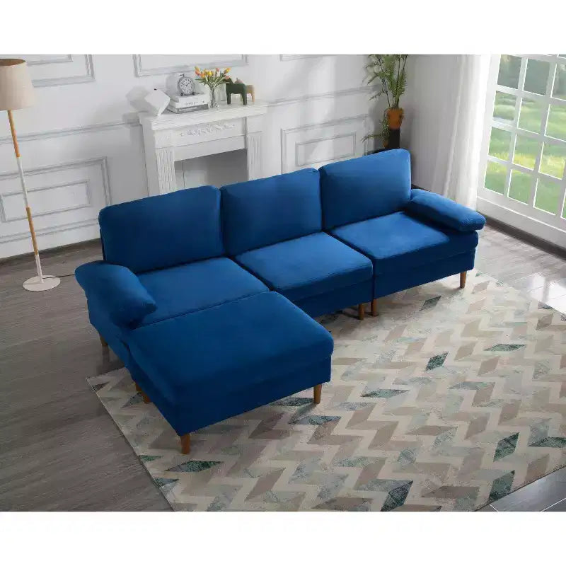 Sofá Seccional Convertible MAYEERTY 102 con Estructura de Madera Maciza y Hierro, Fundas Extraíbles y Lavables, Patas Antideslizantes, 3 Colores