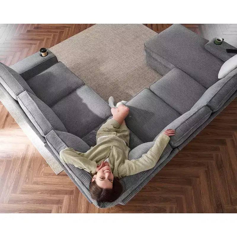 AMERLIFE Sectional Sofa with USB Ports& Storage