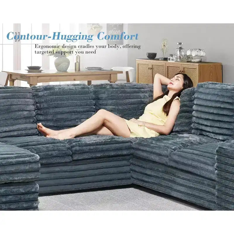 AMERLIFE Sectional Sofa with USB Ports& Storage