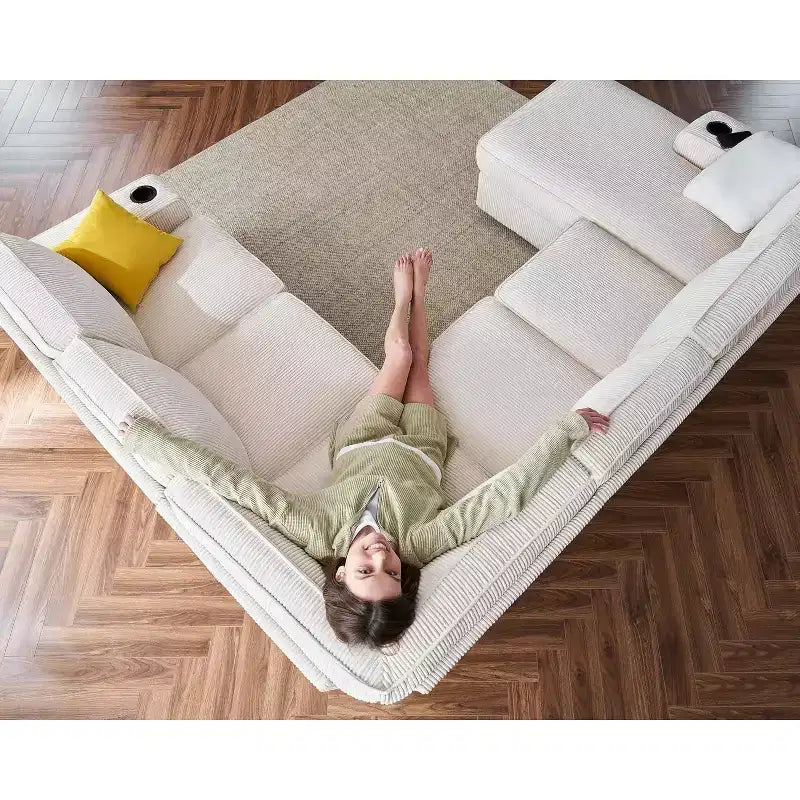 AMERLIFE Sectional Sofa with USB Ports& Storage