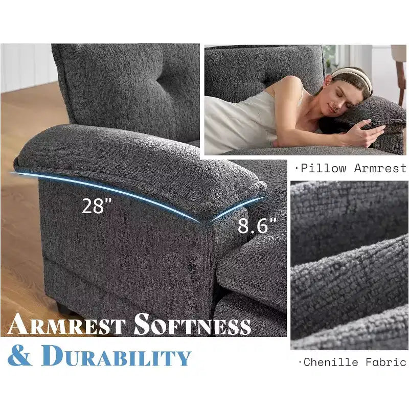 AMERLIFE Couch with Double Layer Seat Cushions