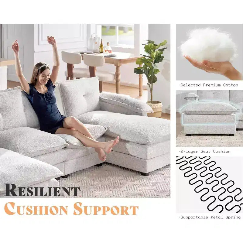 AMERLIFE Couch with Double Layer Seat Cushions