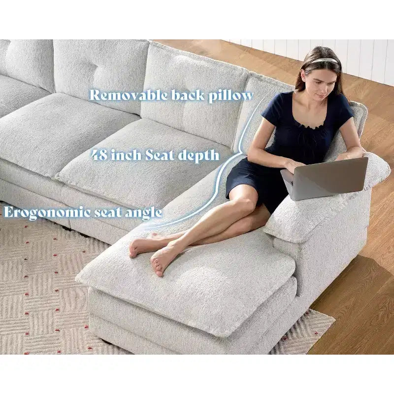 AMERLIFE Couch with Double Layer Seat Cushions