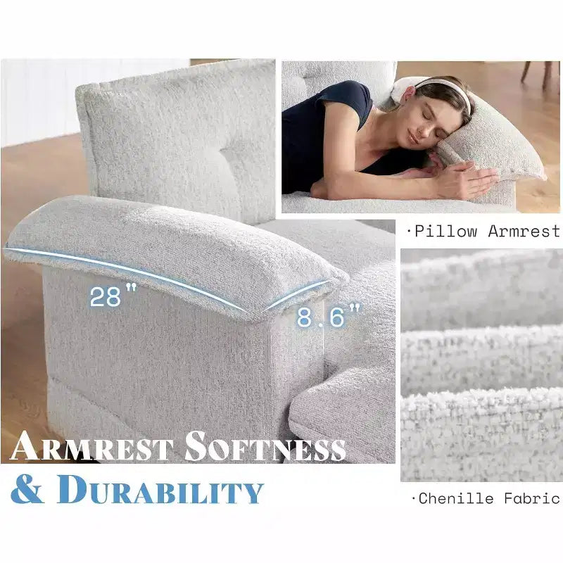 AMERLIFE Couch with Double Layer Seat Cushions
