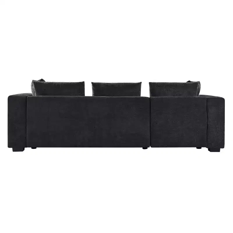 Whisen 93.7 L-Shaped Upholstered Sectional with Wood Storage
