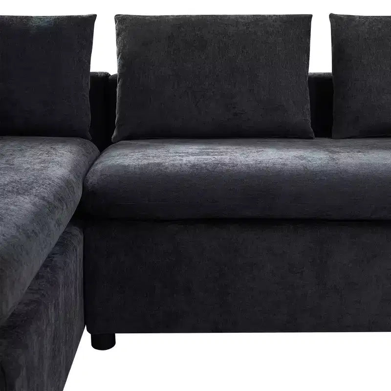 Whisen 93.7 L-Shaped Upholstered Sectional with Wood Storage