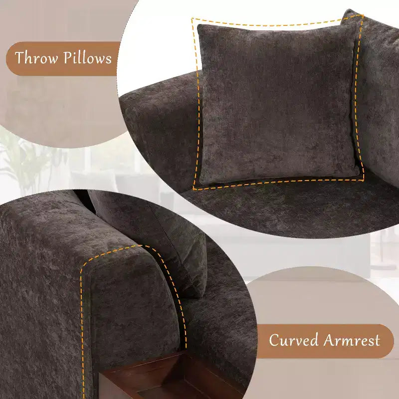 Whisen 93.7 L-Shaped Upholstered Sectional with Wood Storage