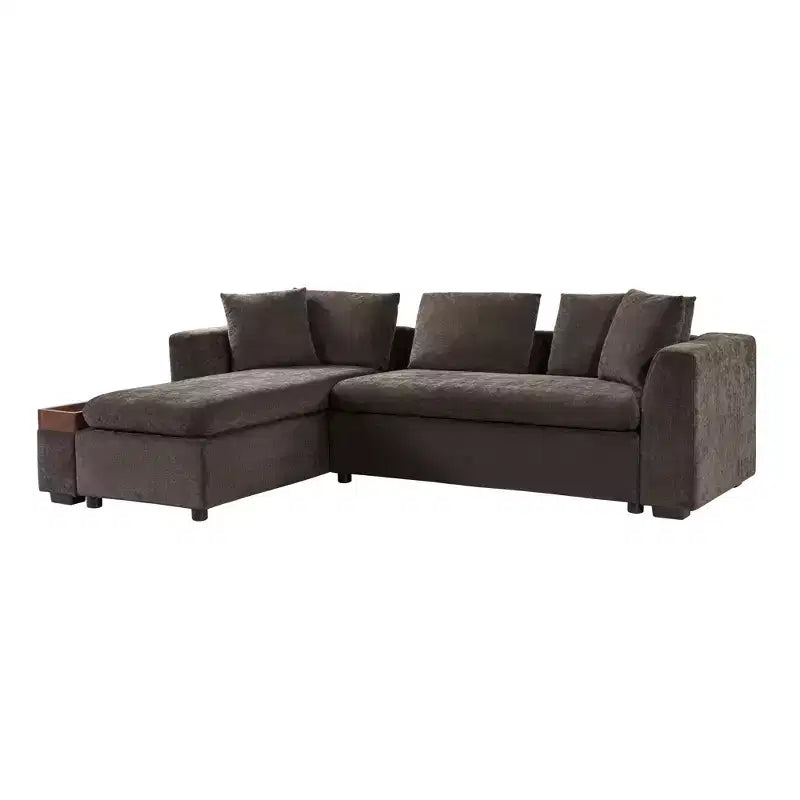 Whisen 93.7 L-Shaped Upholstered Sectional with Wood Storage