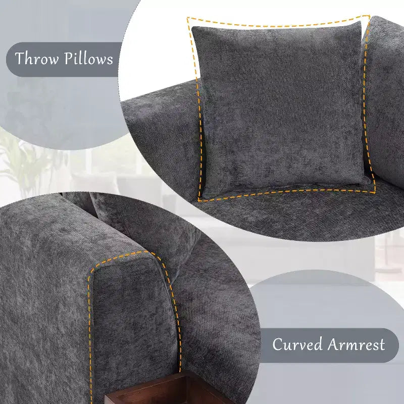 Whisen 93.7 L-Shaped Upholstered Sectional with Wood Storage