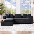 Whisen 93.7 L-Shaped Upholstered Sectional with Wood Storage