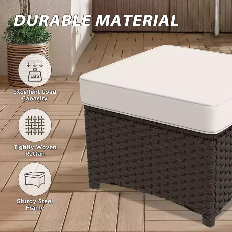 EAGLE PEAK Azure Bay Juego de Muebles de Patio de Exterior de Mimbre de 6 Piezas, Sofá y Sillas Mecedoras con Otomanas y Mesa Auxiliar