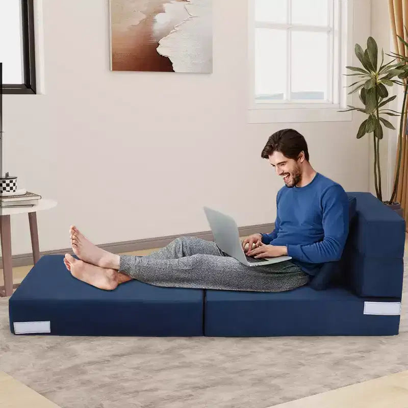 Sofa, Folding Sofa Bed, Foldable Couch Bed with Pillow, Convertible Sleeper Chair Folding Sofa Mattress, Futon Floor Couch for Living Room/Bedroom