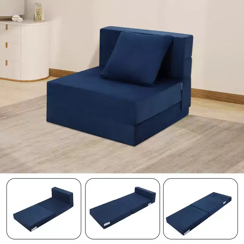 Sofa, Folding Sofa Bed, Foldable Couch Bed with Pillow, Convertible Sleeper Chair Folding Sofa Mattress, Futon Floor Couch for Living Room/Bedroom